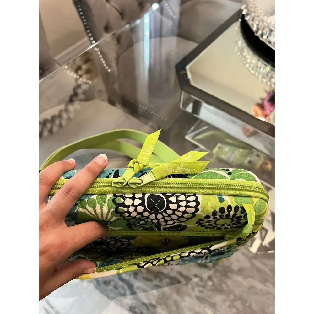 Vera Bradley Hard Shell Computer Zip Case Lime’s Up! 12”x9” CROSS Shoulder Strap